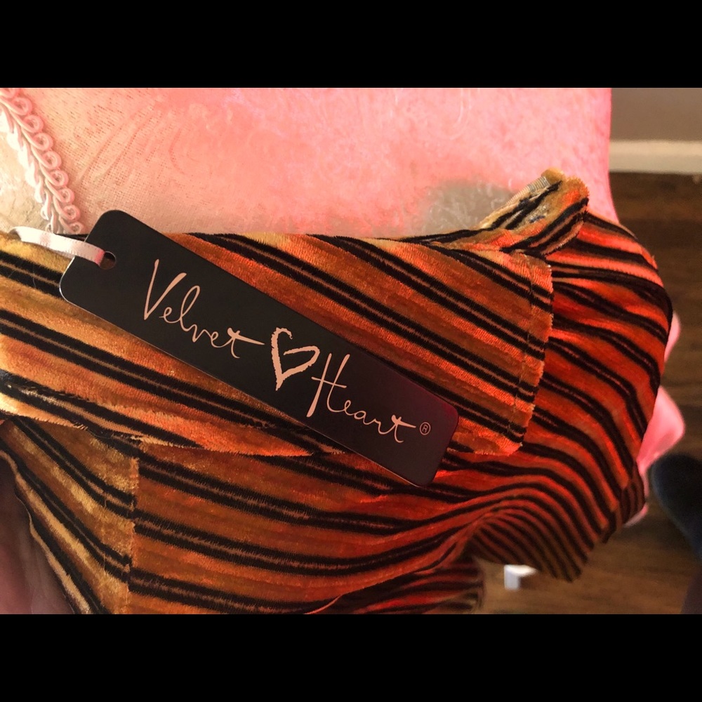 Jacket mustard yellow crush velvet black stripes